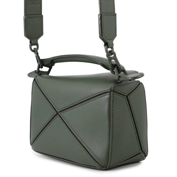 LOEWE Puzzle bag Size Mini Leather Khaki - Picture 2 of 15